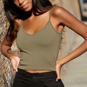 Brandy Melville Olive Green Skylar Tank Top Crop